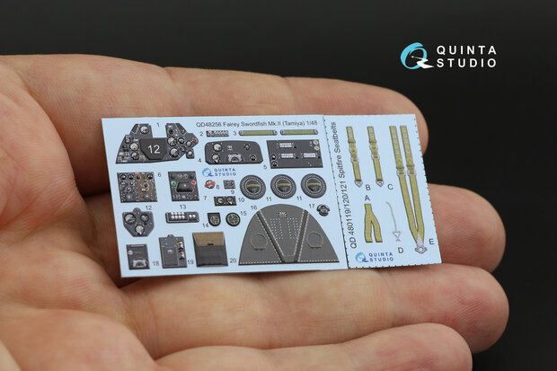 Quinta Studio QD48256 - Swordfish Mk.II 3D-Printed & coloured Interior on decal paper (for Tamiya kit) - 1:48