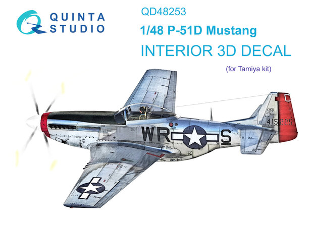 Quinta Studio QD48253 - P-51D 3D-Printed & coloured Interior on decal paper (for Tamiya kit) - 1:48