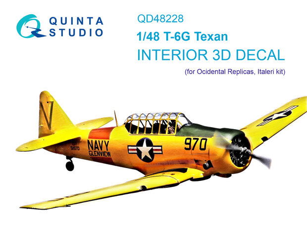 Quinta Studio QD48228 - T-6G 3D-Printed & coloured Interior on decal paper (for Italeri kit) - 1:48