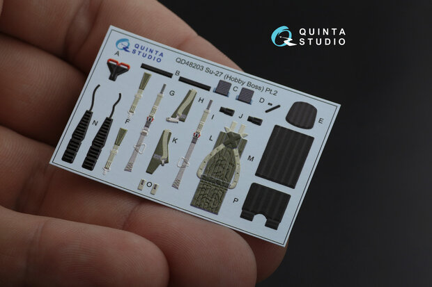 Quinta Studio QD48203 - Su-27 3D-Printed & coloured Interior on decal paper (for Hobby Boss kit) - 1:48