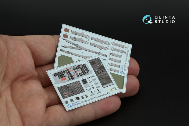 Quinta Studio QD35049 - UH-1C 3D-Printed & coloured Interior on decal paper (for Academy kit) - 1:35