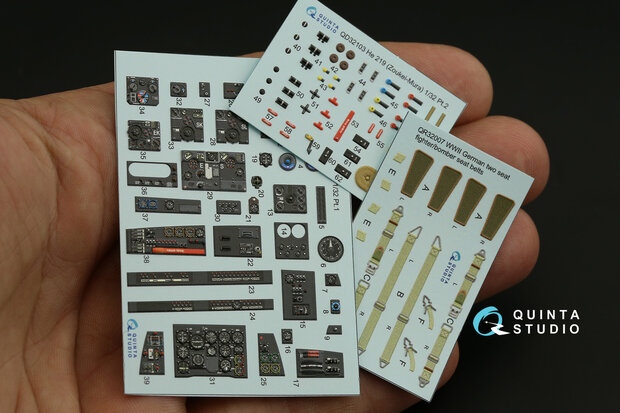 Quinta Studio QD32103 - He 219 3D-Printed & coloured Interior on decal paper (for ZM SWS kit) - 1:32