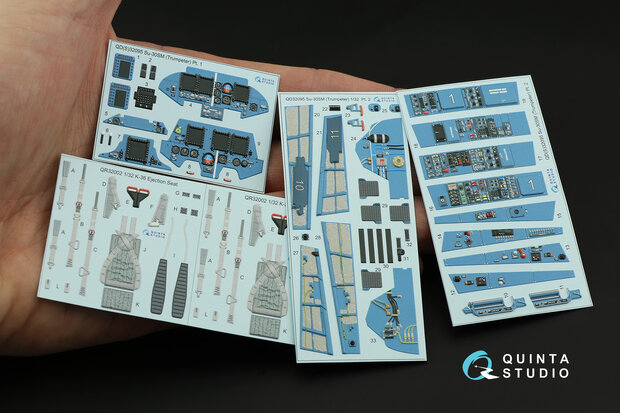 Quinta Studio QD32095 - Su-30SM 3D-Printed & coloured Interior on decal paper (conversion for Trumpeter Su-30MKK) - 1:32