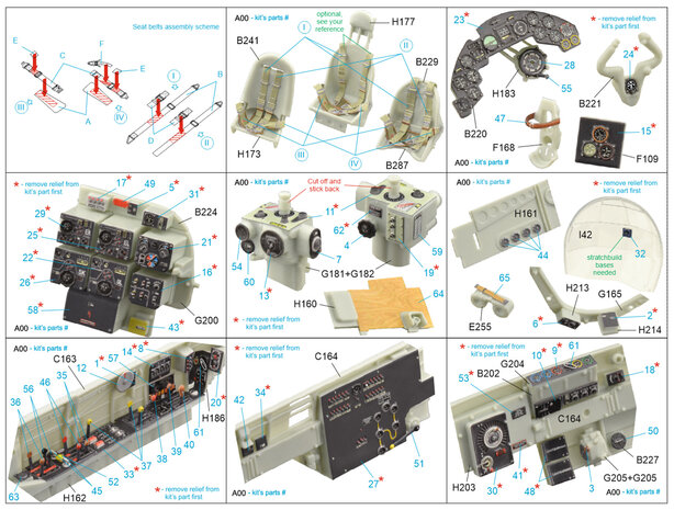 Quinta Studio QD32084 - Ju 88A-1 3D-Printed & coloured Interior on decal paper (for Revell kit) - 1:32