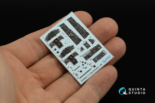 Quinta Studio QD48201 - F-104S 3D-Printed & coloured Interior on decal paper (for Kinetic kit) - 1:48