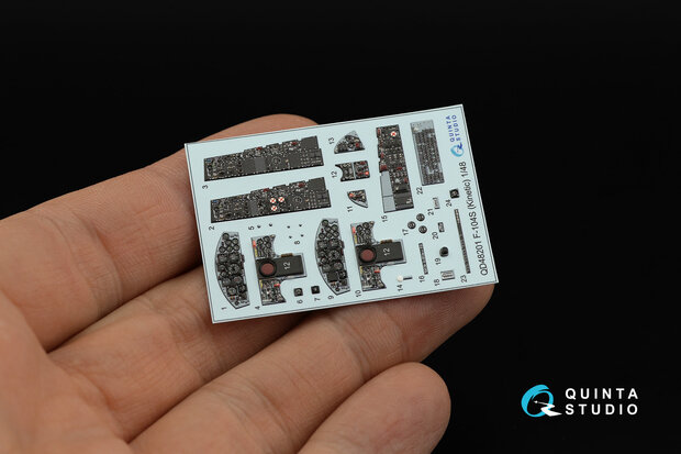 Quinta Studio QD48201 - F-104S 3D-Printed & coloured Interior on decal paper (for Kinetic kit) - 1:48