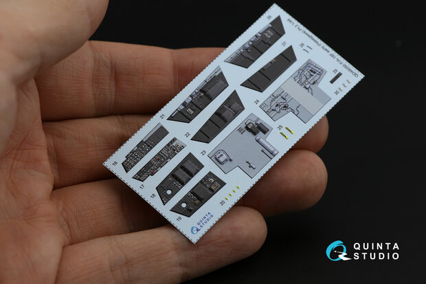 Quinta Studio QD48050 - F/A-18F early 3D-Printed & coloured Interior on decal paper (Hasegawa kit) - 1:48