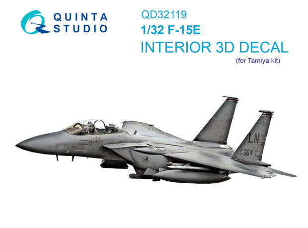 Quinta Studio QD32119 - F-15E 3D-Printed & coloured Interior on decal paper (for Tamiya kit) - 1:32