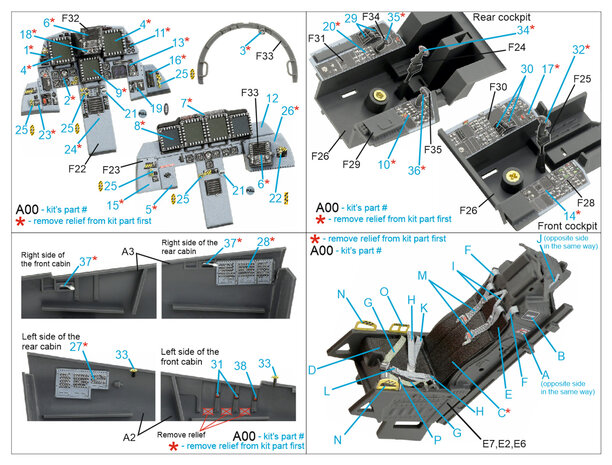 Quinta Studio QD32119 - F-15E 3D-Printed & coloured Interior on decal paper (for Tamiya kit) - 1:32