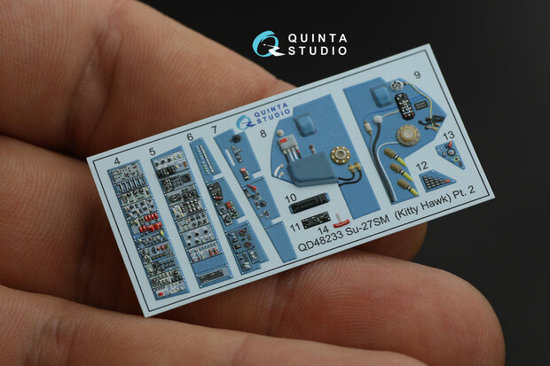 Quinta Studio QD48233 - Su-27SM 3D-Printed & coloured Interior on decal paper (for KittyHawk kit) - 1:48