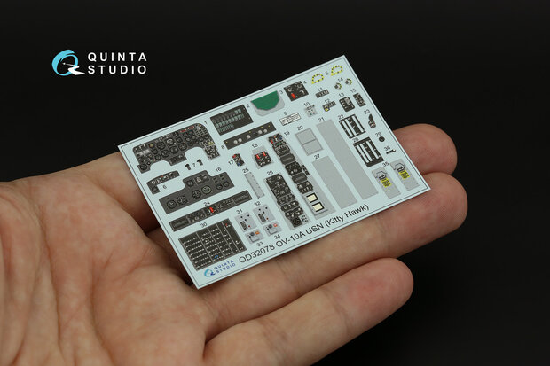 Quinta Studio QD32078 - OV-10A (USN version) 3D-Printed & coloured Interior on decal paper (for KittyHawk kit) - 1:32