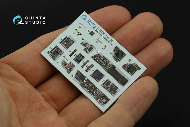 Quinta Studio QDS-32101 - F/A-18C Early 3D-Printed & coloured Interior on decal paper (for Academy kit) - Small Version - 1:32