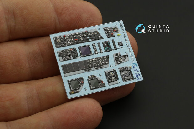 Quinta Studio QDS-32110 - F/A-18A 3D-Printed & coloured Interior on decal paper (for Academy kit) - Small Version - 1:32