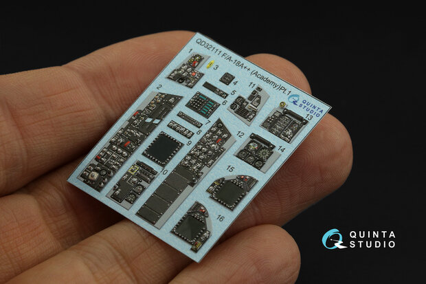 Quinta Studio QDS-32111 - F/A-18A++ 3D-Printed & coloured Interior on decal paper (for Academy kit) - Small Version - 1:32