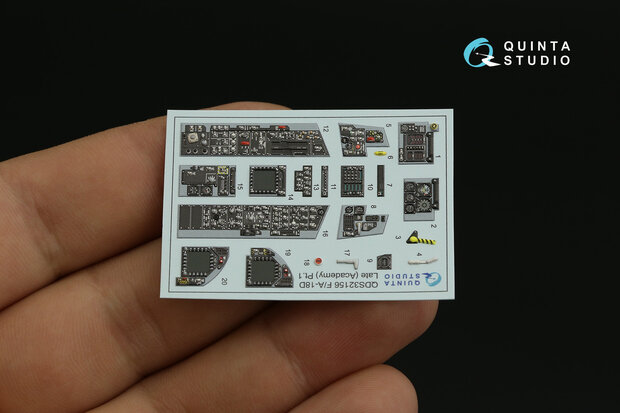 Quinta Studio QDS-32156 - F/A-18D late 3D-Printed & coloured Interior on decal paper (for Academy kit) - Small Version - 1:32