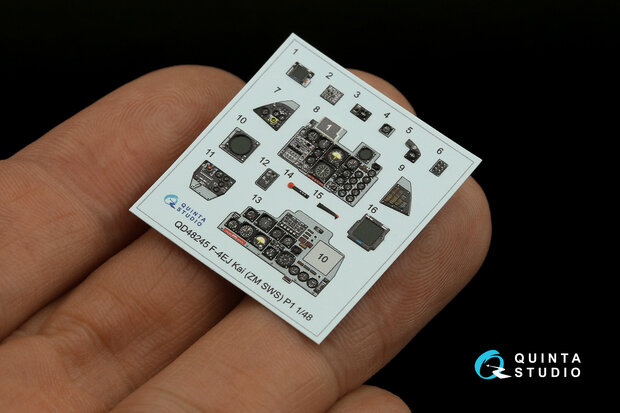 Quinta Studio QDS-48245 - F-4EJ Kai 3D-Printed & coloured Interior on decal paper (for ZM SWS kit) - Small Version - 1:48