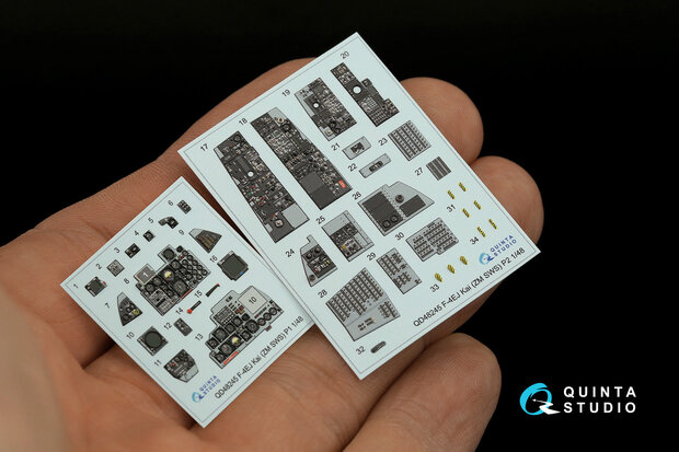 Quinta Studio QDS-48245 - F-4EJ Kai 3D-Printed & coloured Interior on decal paper (for ZM SWS kit) - Small Version - 1:48