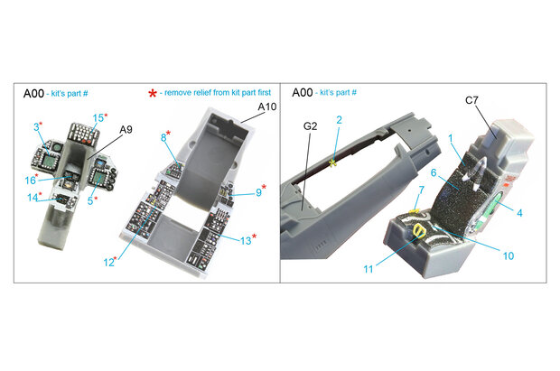 Quinta Studio QD72057 - F-16CJ 3D-Printed & coloured Interior on decal paper (for Tamiya kit) - 1:72