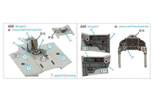 Quinta Studio QD72056 - Yak-9D 3D-Printed & coloured Interior on decal paper (for Zvezda kit) - 1:72