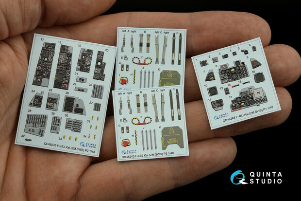 Quinta Studio QD48245 - F-4EJ Kai 3D-Printed & coloured Interior on decal paper (for ZM SWS kit) - 1:48