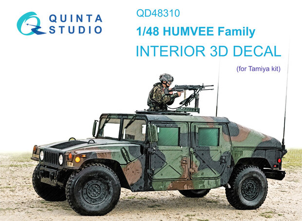 Quinta Studio QD48310 - HUMVEE family 3D-Printed & coloured Interior on decal paper (for Tamiya kit)