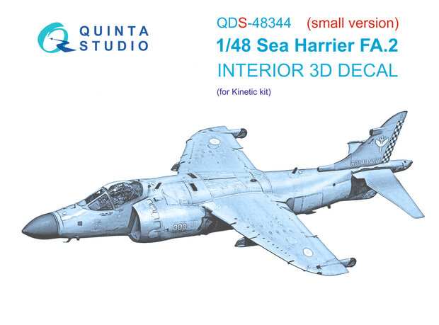 Quinta Studio QDS-48343 - Sea Harrier FRS.1 3D-Printed & coloured Interior on decal paper (for Kinetic kit) - Small Version  - 1:48