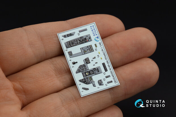 Quinta Studio QDS-48292 - AV-8A Late 3D-Printed & coloured Interior on decal paper (for Kinetic kit) Small Version  - 1:48