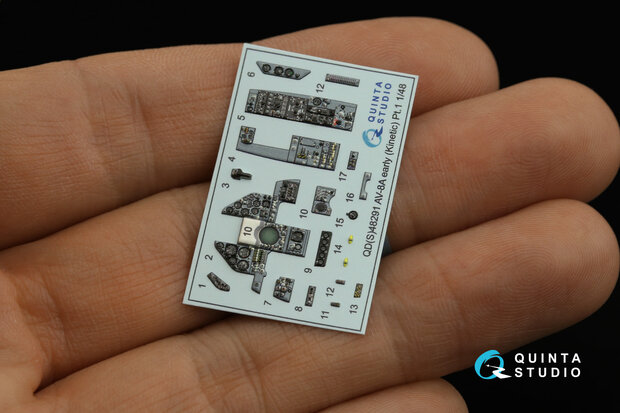 Quinta Studio QDS-48291 - AV-8A Early 3D-Printed & coloured Interior on decal paper (for Kinetic kit) - Small Version  - 1:48