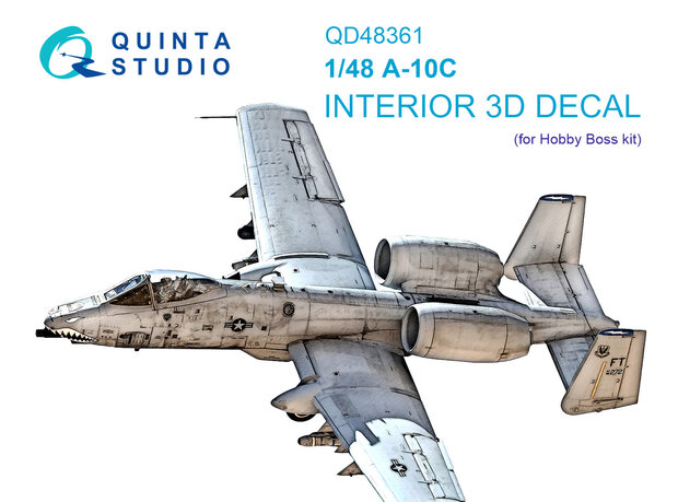 Quinta Studio QD48361 - A-10C 3D-Printed & coloured Interior on decal paper (for Hobby Boss kit)  - 1:48