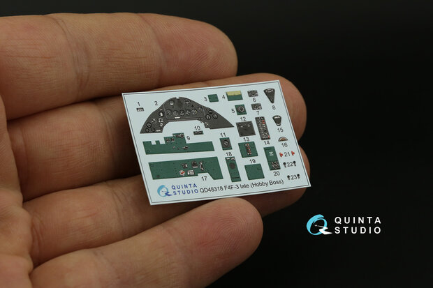 Quinta Studio QD48318 - F4F-3 late 3D-Printed & coloured Interior on decal paper (for Hobby Boss kit)  - 1:48