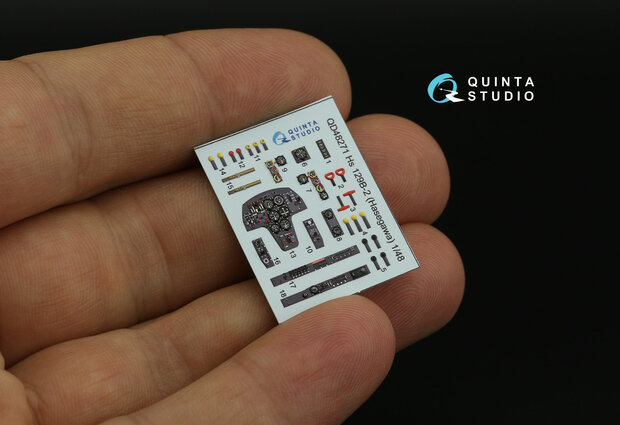 Quinta Studio QD48271 - Hs 129B-2 3D-Printed & coloured Interior on decal paper (for Hasegawa) - 1:48