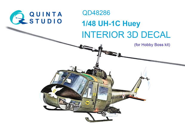 Quinta Studio QD48286 - UH-1C 3D-Printed & coloured Interior on decal paper (for HobbyBoss kit) - 1:48