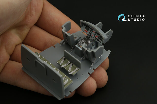 Quinta Studio QD48286 - UH-1C 3D-Printed & coloured Interior on decal paper (for HobbyBoss kit) - 1:48