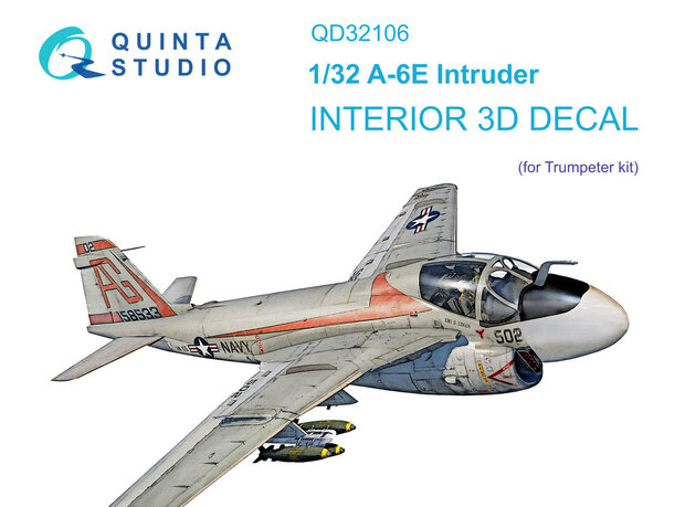 Quinta Studio QD32106 - A-6E Intruder 3D-Printed & coloured Interior on decal paper (for Trumpeter kit) - 1:32