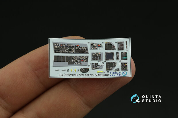 Quinta Studio QDS-48279 - F/A-18C early 3D-Printed & coloured Interior on decal paper (for HobbyBoss) - Small Version - 1:48