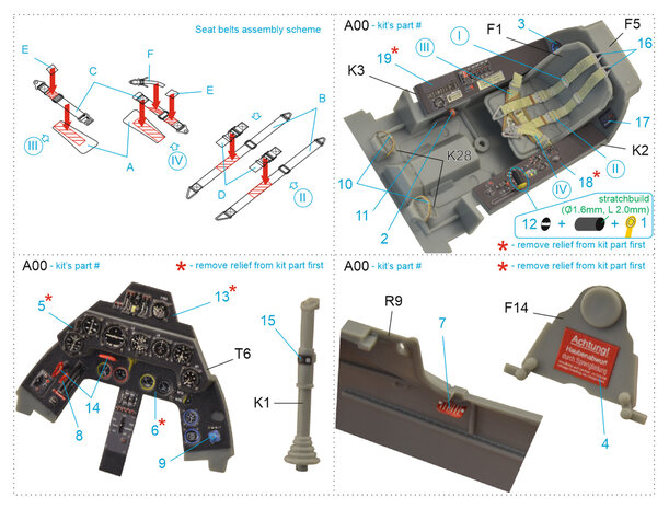 Quinta Studio QD32126 - FW 190A-8  3D-Printed & coloured Interior on decal paper (for Hasegawa kit) - 1:32