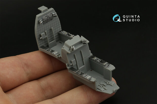 Quinta Studio QDS-48375 - AH-64E 3D-Printed & coloured Interior on decal paper (for Hasegawa kit) - Small Version - 1:48