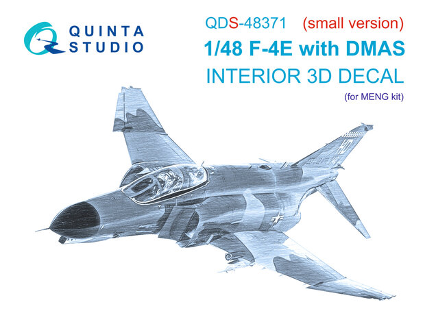 Quinta Studio QDS-48371 - F-4E with DMAS 3D-Printed & coloured Interior on decal paper (for Meng kit) - Small Version - 1:48