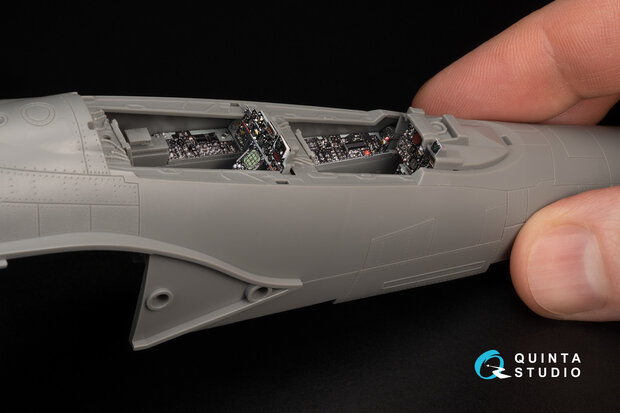 Quinta Studio QDS-48371 - F-4E with DMAS 3D-Printed & coloured Interior on decal paper (for Meng kit) - Small Version - 1:48