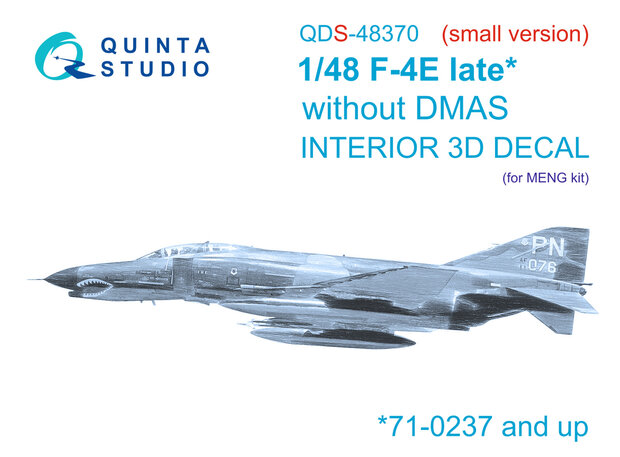 Quinta Studio QDS-48370 - F-4E late without DMAS 3D-Printed & coloured Interior on decal paper (for Meng kit) - Small Version - 1:48