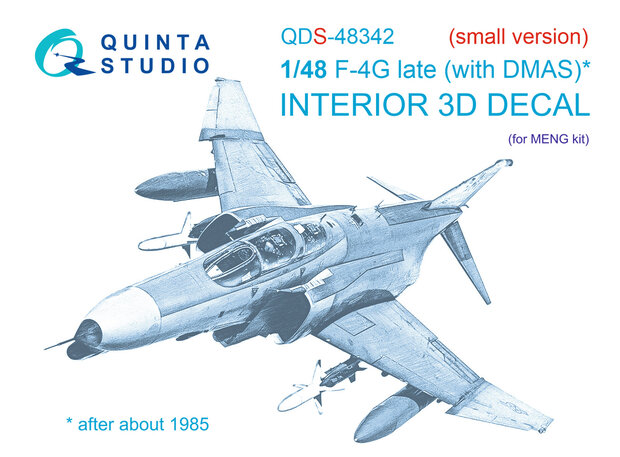 Quinta Studio QDS-48342 - F-4G late 3D-Printed & coloured Interior on decal paper  (for Meng kit) - Small Version - 1:48