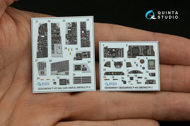 Quinta Studio QDS-48342 - F-4G late 3D-Printed & coloured Interior on decal paper  (for Meng kit) - Small Version - 1:48