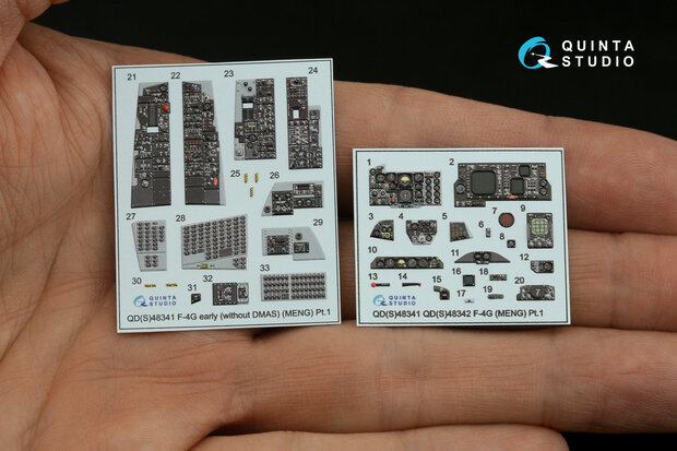 Quinta Studio QDS-48341 - F-4G early 3D-Printed & coloured Interior on decal paper  (for Meng kit) - Small Version - 1:48