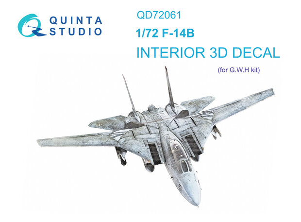 Quinta Studio QD72061 - F-14B 3D-Printed & coloured Interior on decal paper (for GWH kit) - 1:72