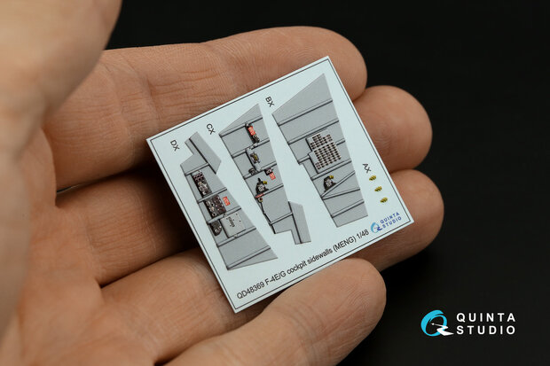 Quinta Studio QD48387 - F-4E early with slatted wing 3D-Printed & coloured Interior on decal paper (for Meng kit) - 1:48