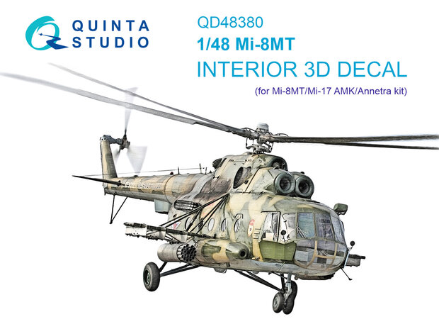 Quinta Studio QD48380 - Mi-8MT 3D-Printed & coloured Interior on decal paper (for AMK kit) - 1:48