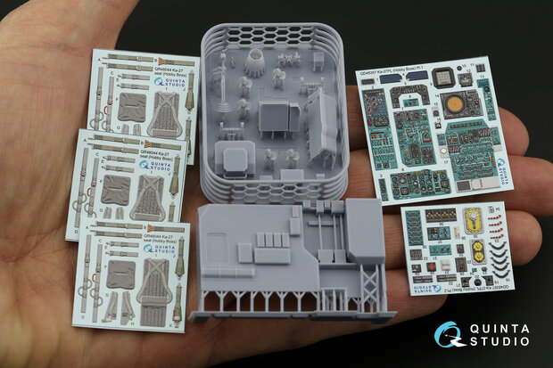 Quinta Studio QD+48357 - Ka-27PL Military version 3D-Printed & coloured Interior on decal paper (for Hobby Boss kit) (with 3D-printed resin parts) - 1:48