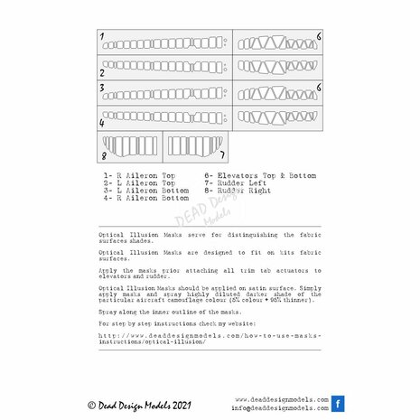 Dead Design Models SM32001 - Ki-45 Toryu Optical Illusion Control Surfaces (For Zoukei Mura kit) - 1:32