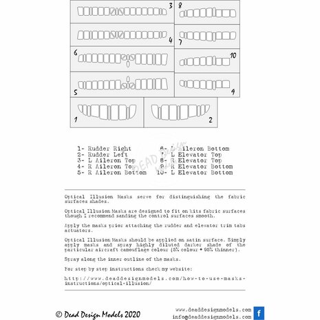 Dead Design Models SM32002 - Ki-61 I Hien Optical Illusion Control Surfaces (For Hasegawa kit) - 1:32