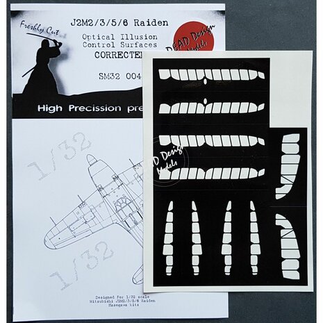 Dead Design Models SM32004 - J2M2/3/5 Raiden Optical Illusion Control Surfaces - CORRECTED (For Hasegawa kit) - 1:32